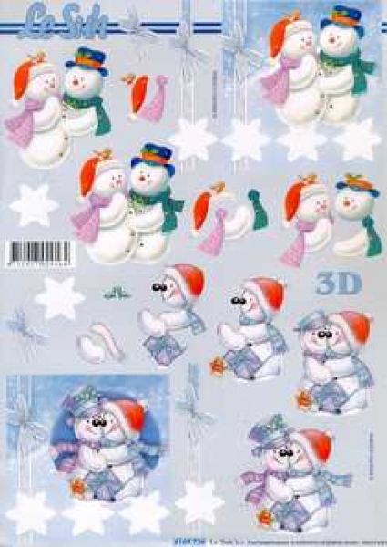 3D Schneidebogen Schneemann verliebt